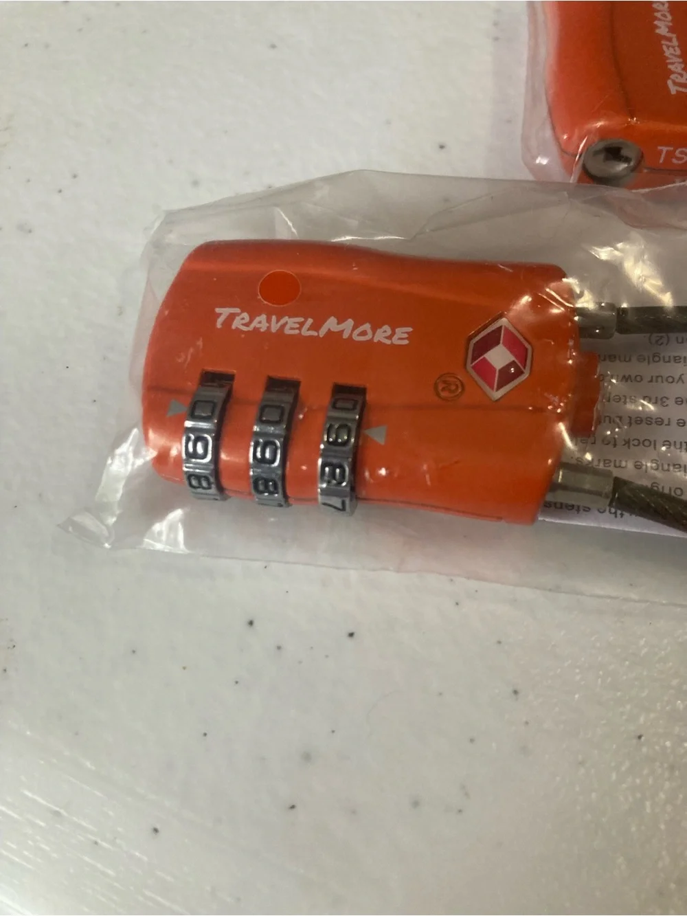 Orange TSA Combination Luggage Locks and Airplane Tag Set
